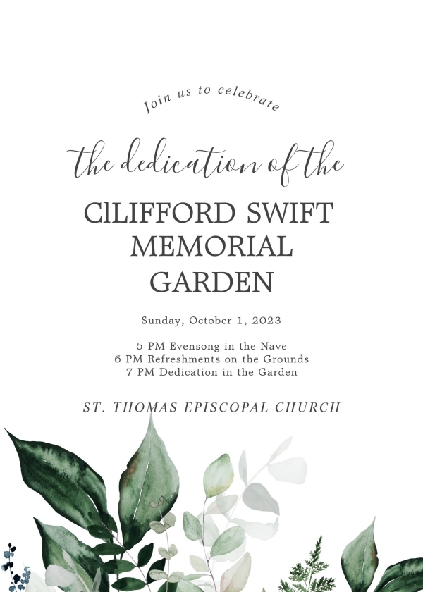 Clifford Swift Memorial Garden Dedication